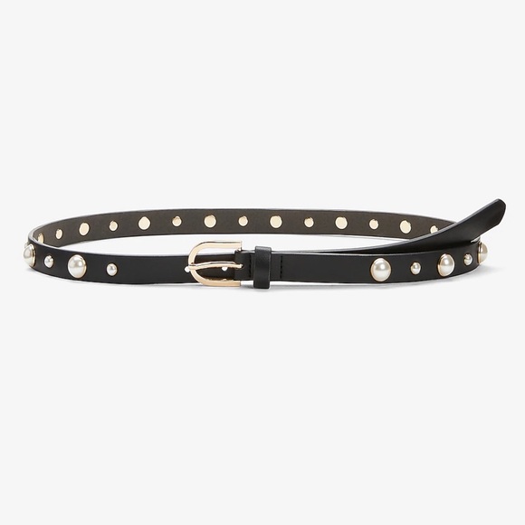 Accessories - Black Pearl Studded Belt